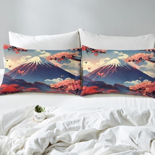 Homewish Japanese Fitted Sheet Twin Set with Pillowcase