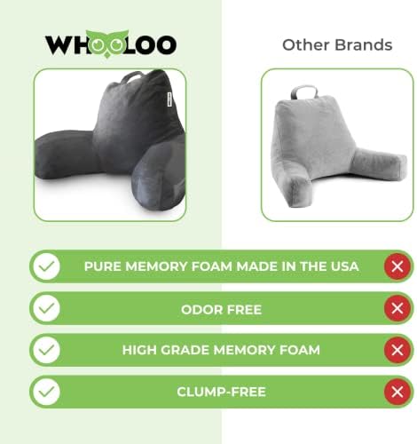 WhooLoo Adult Reading Pillow for Bed Backrest Support