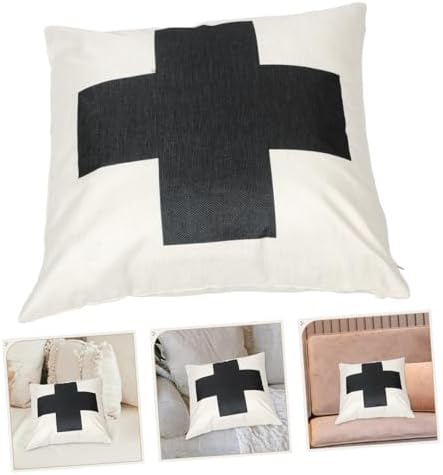 CHILDWEET Square Cross Pattern Linen Pillowcase