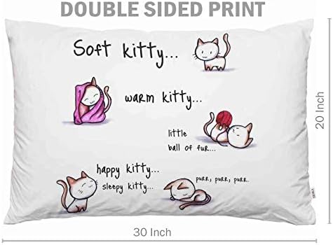 EKOBLA Funny Cat Throw Pillow Cover 20x30 Inch