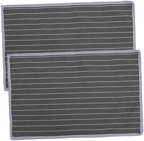 CONGARTENO 2pcs Breathable Skid Pillow Towels with Grey Stripe Design