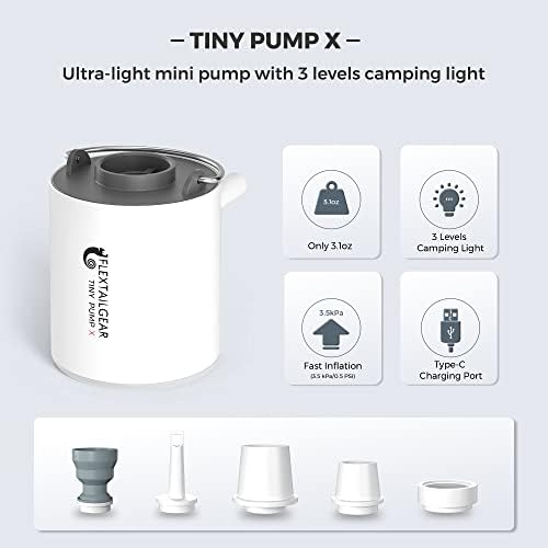 FLEXTAILGEAR Tiny Pump X Portable Air Pump with Camping Light