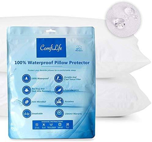 ComfiLife Waterproof Pillow Protectors Set of 2 for Standard Pillows