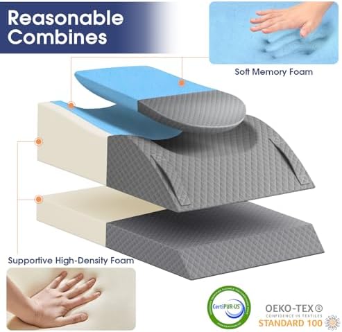 CushZone Leg Pillow with 3 Height Adjustment