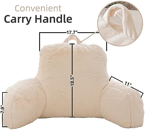A Nice Night Faux Fur Reading Pillow with Arms