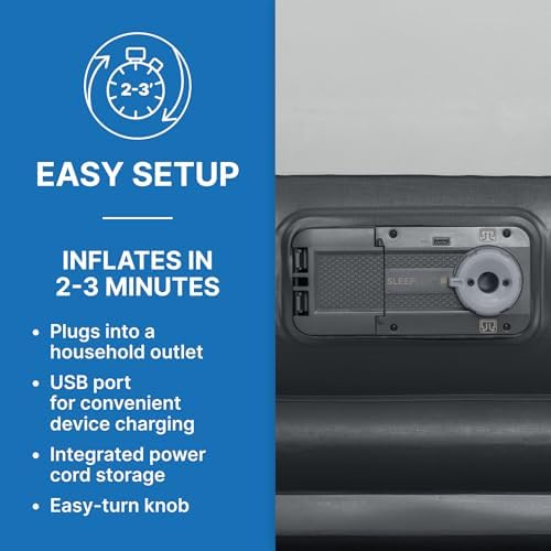 SLEEPLUX Durable Twin Air Mattress with Pump Pillow USB