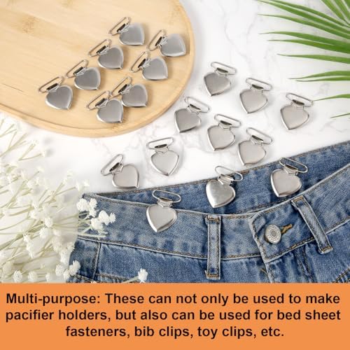 20pcs Silver Heart Shaped Duvet Clips for Secure Bedding