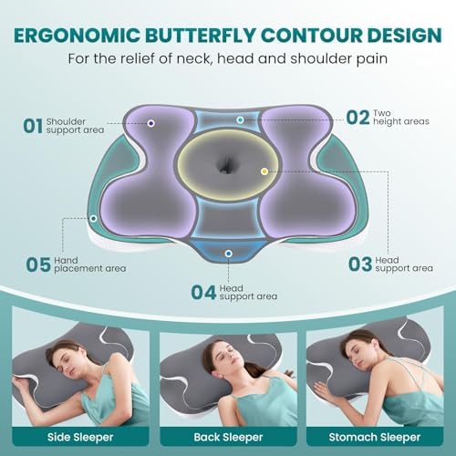 JINXIA Cervical Neck Pillow - Ergonomic Support for Neck and Shoulder