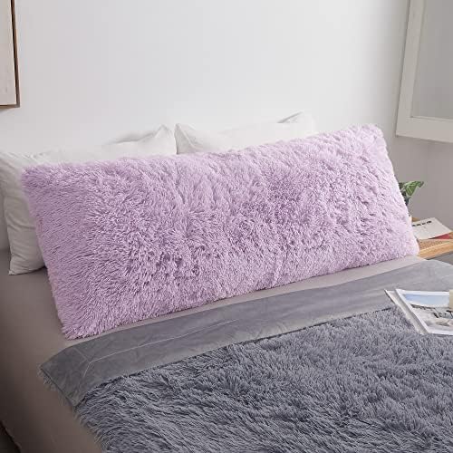 MEGO Fluffy Body Pillow Cover - Lavender Light Purple