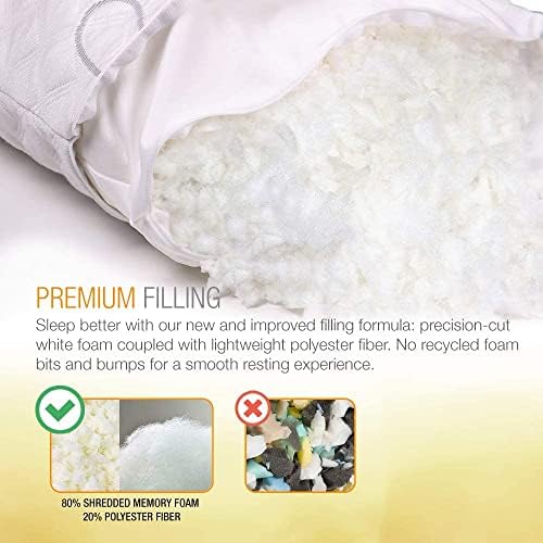 WonderSleep Adjustable Loft-Shredded Memory Foam Pillow Set of 2