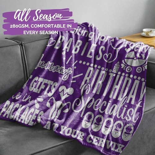 InnoBeta Nurse Gifts for Women Purple Throw Blanket 50 x 65 Inches