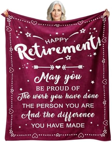 Rakoviol Happy Retired Throw Blanket 50x60 Red