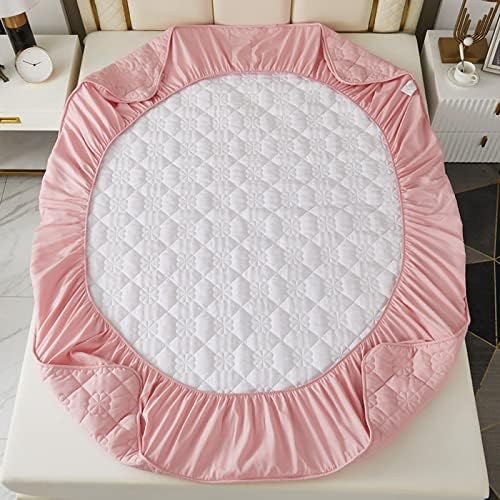 Extra Deep Pocket Fitted Sheet with Quilted Design Pink Twin XL 1
