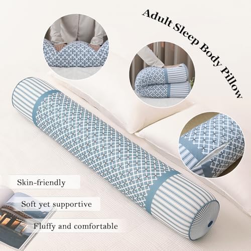 47 Inch Round Body Pillow for Adults Detachable Cover