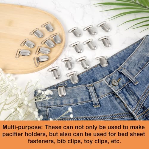 20pcs Silver Pacifier Clips for Bedding and More