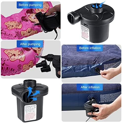 Portable Electric Air Pump with 3 Nozzles 110V AC12V DC