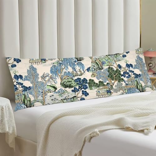 TOKILIAR Chinoiserie Pillow Cover 20x54 Inch