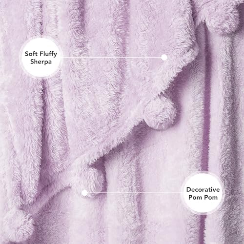 PAVILIA Lavender Sherpa Throw Blanket 50x60 1