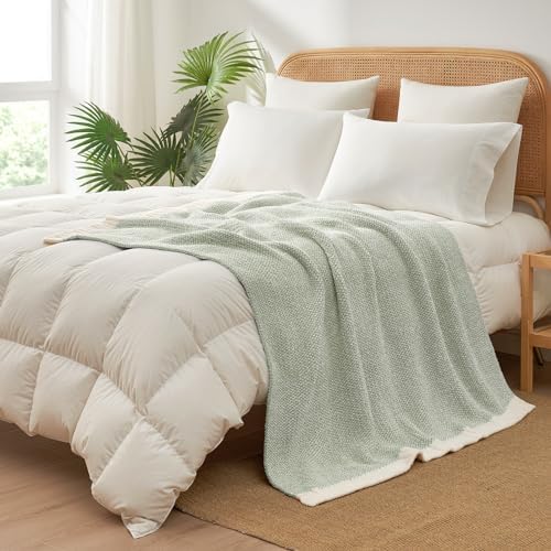 Snuggle Sac Heather Sage Green Throw Blanket