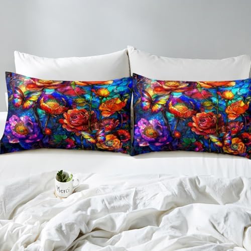 Castle Fairy Watercolor Floral Twin Sheet Set