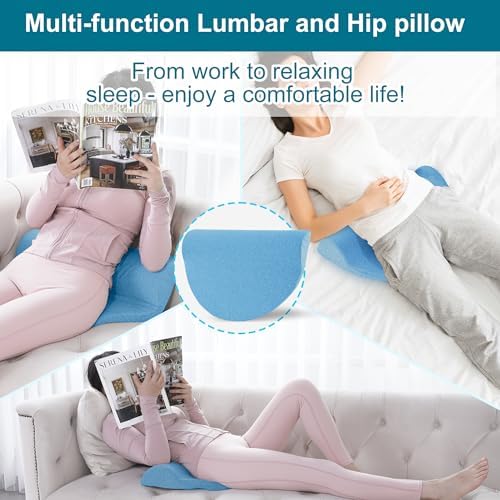 BALAPET Lumbar Support Pillow for Sleep and Back Pain Relief Blue