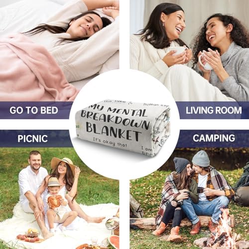 Craftique Mental Breakdown Blanket - Anxiety Relief Emotional Support Throw
