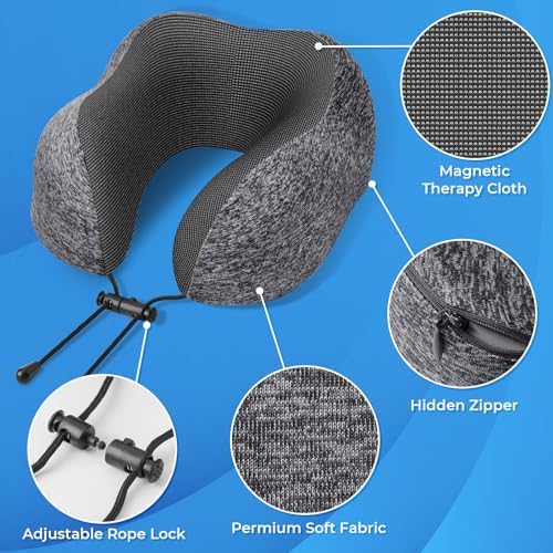ExploreBliss Travel Pillow Set with Eye Mask Earplugs and Storage Bag