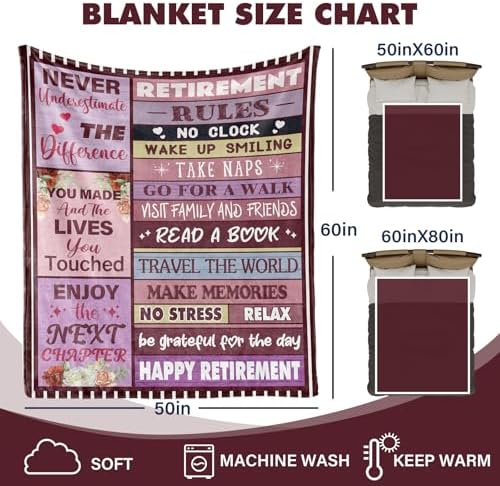 Retirement Gift Blanket for Women 50x60in
