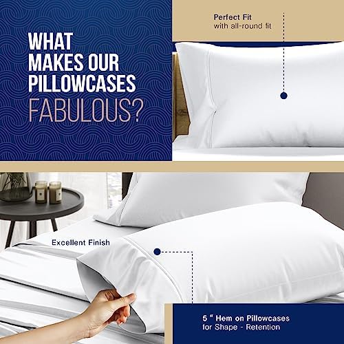 TEXAS LINEN CO Luxury King Pillow Cases Set of 2