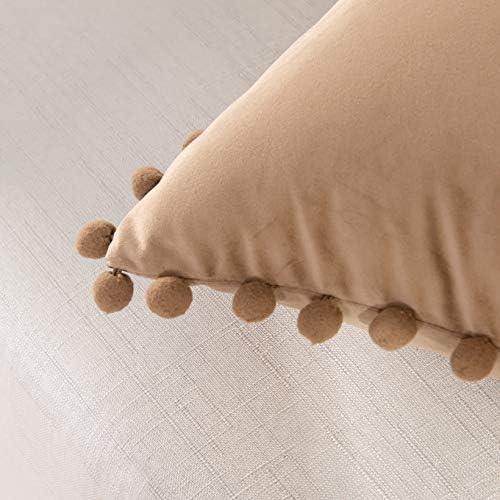 Elegant Comfort Velvet Pillow Covers Set of 2 Taupe 20x20 Inch