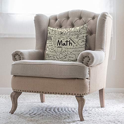 Moslion Education Pillow Cover 18x18 Inch Cotton Linen Square Decor