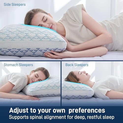 Lyralith Shredded Memory Foam Cooling Pillow Queen Size