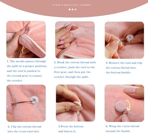 24pcs Cotton Hook Quilt Fixers with Safety Hook Device