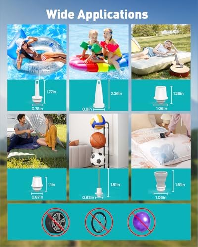 ZOPOM Mini Portable Electric Air Pump with 5000mAh Battery and LED Light