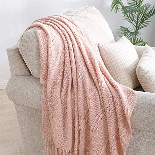 BOURINA Soft Pink Throw Blanket 50x60 Inches 1