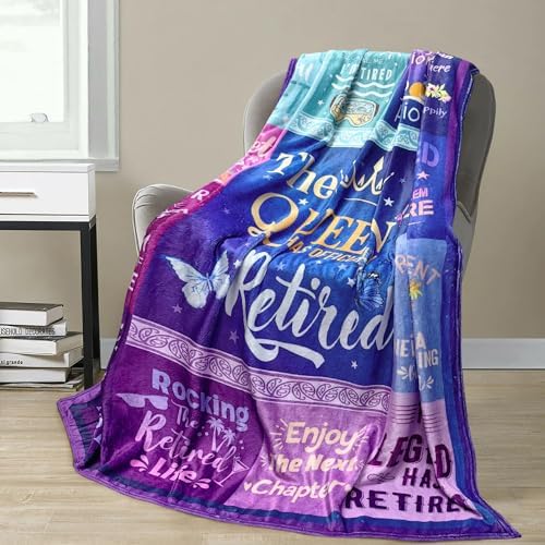 Metawu Retirement Gifts for Women Throw Fleece Blanket 60x50