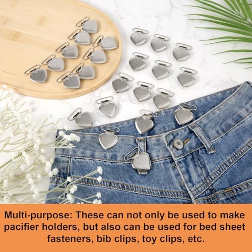 25pcs Silver Heart Shaped Sheet Fasteners 1