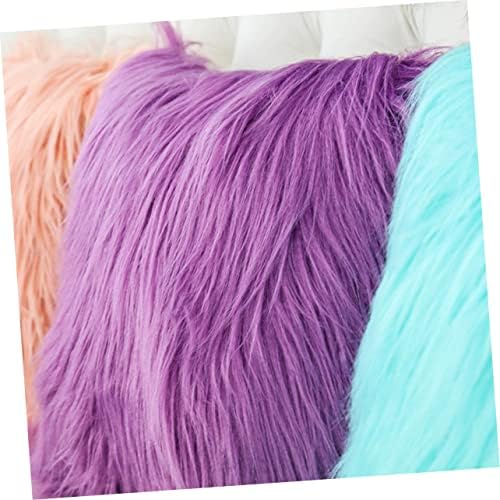 LIFKOME Fluffy Pillow Cover Purple Square Throw