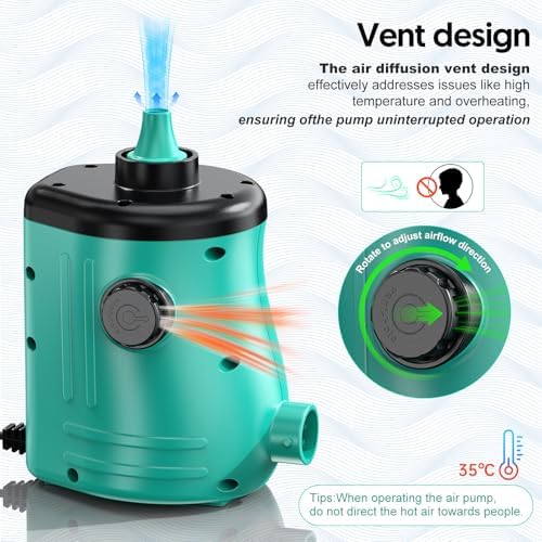 MAACLOUD 400W Air Pump for Inflatables - Fast Fill Deflate