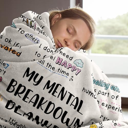 Craftique Mental Breakdown Blanket - Anxiety Relief Emotional Support Throw