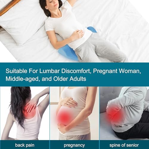 BALAPET Lumbar Support Pillow for Sleep and Back Pain Relief Blue