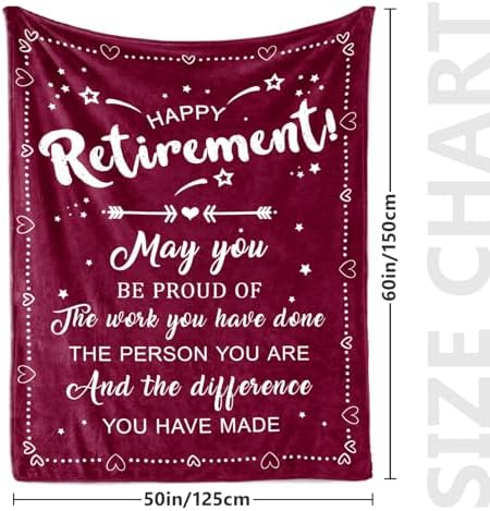 Rakoviol Happy Retired Throw Blanket 50x60 Red