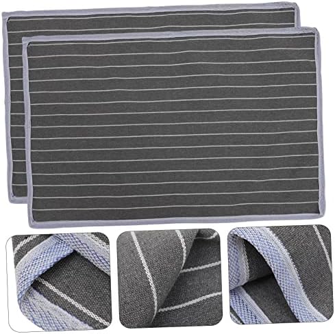 MERRYHAPY 2pcs Anti-Skid Pillowcase Protectors with Gray Stripe Design