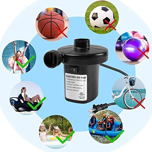 WEEFEESTAR 130W Electric Air Pump with 3 Nozzles