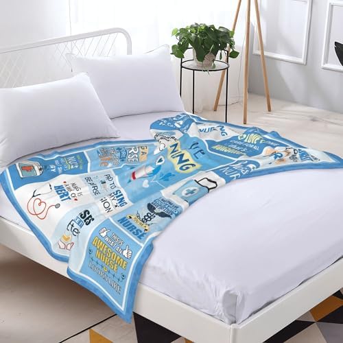 Nurse-Themed Flannel Throw with Inspiring Quotes