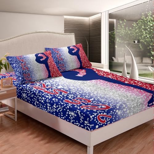 Manfei Figure Skating Fitted Sheet Set Queen Size