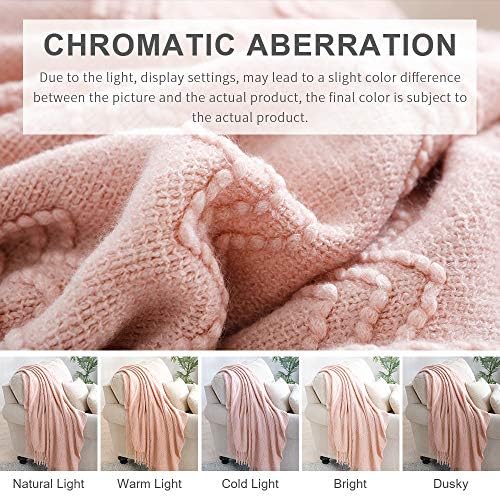 BOURINA Soft Pink Throw Blanket 50x60 Inches 1