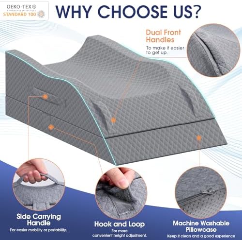 CushZone Leg Pillow with 3 Height Adjustment