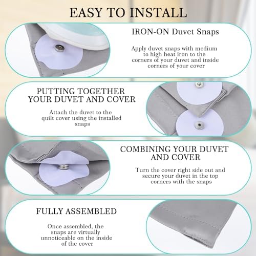 20 Pcs Duvet Snaps for Comforter Hold