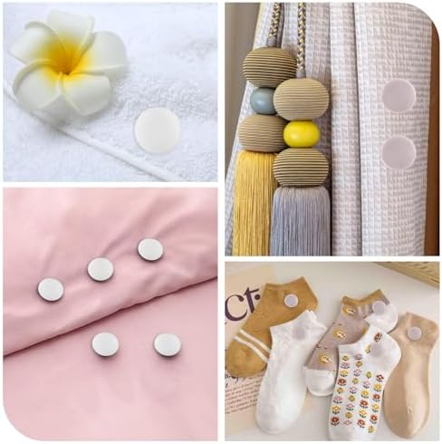Teaaha 12 Sets Duvet Clips with Soft Fabric Non-Marking Fasteners White Grey